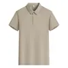 Camisa Polo Manga Curta Desang Algodão Sem Costura Gola Lapela Raglan 165g Roupa de Trabalho para Catering e Trabalho, Suporta Texto Impresso e Logo Bordado