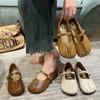 Sapatos Mary Jane Retrô Franceses para Mulheres 2026 Novos Sapatos Rasos Versáteis de Verão com Saias Solado Macio Mocassins Confortáveis
