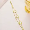 Pulseira de Trevo de Quatro Folhas de Titânio Único com Madrepérola Transfronteiriça Pulseira Feminina Popular de Luxo Leve Joia de Mão Simples