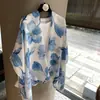 Bufanda Delgada de Seda para Primavera y Verano con Tacto de Alta Gama, Estampado de Flor de Begonia, Bufanda Larga de Satén para Viaje y Protección Solar, Chal de Estilo Étnico