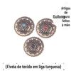 Fivela de pano de couro artesanal DIY Fivela de pano vintage Padrão Snap Buckle Alloy Button Snap Buckle Fivela decorativa