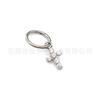 F136 brincos de pingente de titânio cruz incrustada 5A brincos de zircão G23 liga de titânio piercing corpo jóias brincos