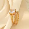 Anéis Femininos Europeus e Americanos de Venda Quente Transfronteiriça com Cravação de Diamantes, Anéis de Casamento Femininos Simples e de Alto Padrão