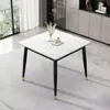 Mesa de comedor cuadrada de piedra sinterizada italiana para apartamento pequeño, mesa y sillas de comedor de recepción para negociación, mesa de comedor simple moderna para el hogar