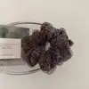 Scrunchie de Organza Dupla Camada Estampa de Leopardo Vintage Outono Inicial Acessório de Cabelo Versátil de Temperamento de Alto Padrão para Coque Despojado