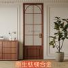 Puerta de Baño Retro Francesa Aleación de Titanio Magnesio Aluminio Balcón Dormitorio Estudio Baño Puerta Plana Estilo Nuevo