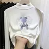 Camiseta interior térmica de forro polar doble cara para niñas, estilo otoño e invierno, cuello semi-alto, camiseta de manga larga rosa para niños, top para bebé niña