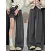 Pantalones Casuales Minimalistas Estilo Coreano Talla Grande 150kg para Mujer, Primavera y Otoño Cintura Alta Petite Tacto de Alta Gama Pantalones de Pierna Ancha Arroz Glutinoso
