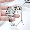 Adequado para Pulseira de Relógio Apple iWatch, Pulseira de Laço em Pele de Cordeiro Novo Estilo, Relógio de Luxo Leve de Nicho de Alta Qualidade para Mulheres