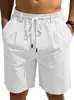 Sitio Web Independiente Transfronterizo Estilo Europeo y Americano Holgados Casuales de Algodón y Lino para Hombre Color Sólido Verano Transpirables de Secado Rápido Bermudas Casuales de Playa