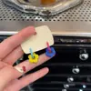 Corea del Sur Dongdaemun Globos de Amor Esmaltados de Colores Hebilla de Oreja de Perro Pendientes de Corazón Dulce y Femenino Pendientes Texturizados