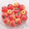 Maçã Mini com Pregos de Chifre, Pingente de Pulseira Maçã Vermelha com Furo Passante, Contas Soltas, Materiais DIY Feitos à Mão, Brinquedo de Comida em Miniatura