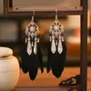 Pendientes de Pluma de Hoja de Loto Multicapa Estilo Étnico Aleación Casual Pendientes de Yunnan Venta al por Mayor Pendientes de Joyería Étnica Creativa