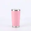 Copo de carro Amazon 20oz copo térmico de aço inoxidável 304 copo de carro com vácuo duplo copo de gelo de cor sólida simples
