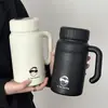 Taza Fría Simple y Elegante, Taza Térmica, Vaso de Agua de Gran Capacidad de Acero Inoxidable 316, Taza Portátil para Coche con Asa