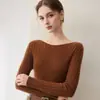Nuevo Suéter de Cachemir Delgado de Punto Canalé de un Hombro, Suave y Elástico, para Mujer, Capa Base Versátil Otoño/Invierno