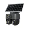Cámara impermeable de doble lente alimentada por energía solar con WIFI, que permite la monitorización remota a través de smartphone y proporciona videovigilancia de alta definición