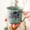 Taza de café hecha a mano con flor de magnolia pintada a mano de fábrica, taza para latte, taza de cerámica vintage, taza para beber, taza maestra de horno Ru