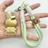 Chaveiro de Ouro Puro 999 Melodia Fofo Criativo Desenho Animado Cordão Corrente para Celular Bolsa Pingente Presente