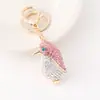 Llavero de Pingüino de Diamante Lindo de Dibujos Animados para Coche Colgante de Accesorios para Bolsos Serie Océano Regalo Pequeño Venta al por Mayor