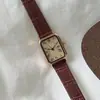 Reloj de Pulsera Casual Rectangular con Puntero de Cuarzo, Números Romanos, Moda Analógico Retro, Correa de Cuero PU para Mujeres y Niñas