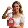 Presente de Tanabata Dia dos Namorados para Aniversário da Namorada Presente Criativo de Acompanhamento Sentido Avançado Caixa Portátil Boneca de Pelúcia Rosa