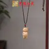 Nuevo Colgante para Bolso Gato Tallado en Madera de Haya Llavero con Borla DIY Adorno Colgante de Dibujos Animados Lindos