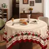 Mantel redondo estilo americano, impermeable, a prueba de aceite, lavable, nueva cubierta vintage 2025 para mesa de comedor y mesa de café
