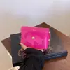 Nova Bolsa Transparente de Gelatina Bolsa Envelope com Corrente Bolsa para Celular Bolsa Pequena Bolsa de Ombro Único Transversal Nova Bolsa de Axila