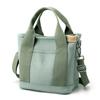 Bolsa Pequeña con Cremallera Bolsa Japonesa de Lasaña Bolso de Hombro Simple de Nicho Portátil Lona Engrosada Bolso Tote Cubo para Teléfono Móvil