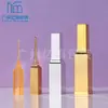 Botella Jeringa Cuadrada de 1-10 ml Botella Conservadora de Líquido Esencia Cosmética Jeringa de Plástico Desechable Rompible de Empuje