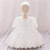 Vestido blanco lavado nuevo europeo y americano, vestido de banquete de luna llena de cien días con velo, vestido de novia de gasa blanca para bebé
