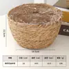Fabricante de maceta con forma de cuenco de paja tejida, maceta de mesa para interiores, decoración del hogar, manualidades decorativas, maceta de espadaña al por mayor