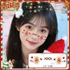 Maquiagem de Natal Adesivos Faciais Blush Adesivos de Tatuagem Feminina Adesivos Faciais Fofos Maquiagem de Performance Galhadas Laço Flocos de Neve