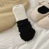 Meias quentes com blocos de cor para outono e inverno para mulheres, com renda e listras verticais, tricotadas e no estilo Lolita JK japonês