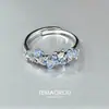 "Anillo Flor de Estrella" Azul Pequeño Floral Ajustable para Mujeres, Anillo Dulce y Único para el Dedo Índice