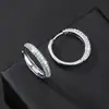 Pendientes de Aro de Media Luna de Moda Transfronterizos Europeos y Americanos Estilo Hip-Hop Pendientes de Moissanita Plata de Ley S925 Pendientes de Aro para Hombres y Mujeres