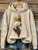 Sudadera con capucha Otoño Invierno 2026 Creativa Divertida Linda Mascota Estilo Urbano para Mujer Holgada con Bolsillo Otoño Nueva Llegada