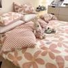 Conjunto de Cama de Algodão Lavado de Quatro Peças no Estilo Ins Capa de Edredom Solteiro Dormitório Estudantil Colcha Conjunto de Três Peças para Primavera e Verão