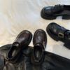Estilo Británico Grueso Negro Primavera Combinable Aumento de Altura 2025 Retro Zapatos Pequeños de Cuero Nuevos Mocasines Falda de Mujer JK