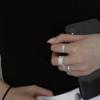 Anillo de plata de ley 925 con diseño de lámina de estaño de moda europea y americana, minimalista, simple, ensanchamiento y fino, junta de anillo