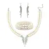 Conjunto de Três Peças Colar, Brincos e Pulseira de Pérolas Transfronteiriço da Amazon, Moderno, Simples, de Alto Padrão, Design de Nicho, Alta Qualidade