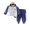 Ropa infantil transfronteriza, primavera, nuevo traje de bebé con cremallera a juego de colores, traje deportivo informal de manga larga, traje de dos piezas