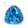 Lote de fábrica 5A triângulo gordo mar azul zircão pedra nua sintética fundo pontiagudo triângulo gordo mar azul pedra CZ broca