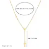 Colar com Pingente de Tassel de Corrente Longa em Forma de Cruz para Mulheres, Joia Moderna e Única, Gargantilha de Aço Inoxidável Banhado a Ouro, Design de Nicho