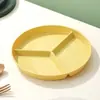 Plato de Comida Reductor de Grasa de Tres Compartimentos de Aspecto Premium Transfronterizo, Plato Redondo para Raciones de Desayuno, Plato Separador de Verduras y Frutas para Comida Postparto