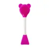Ferramenta de silicone para limpeza facial e massagem, em formato de urso, com cabo longo e cabeça dupla, escova multifuncional para massagem facial e remoção de maquiagem