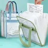 Bolsa de Almacenamiento Transparente Vertical para Papeles de Examen A4, Carpeta Plegable de 13 Compartimentos, Carpeta de Archivos Portátil, Bolsa de Clasificación por Materia de Gran Capacidad