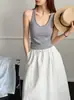 Camisola de Primavera Flor de Naranjo Nueva de Cuello en U Ajustada con Copas 62831