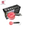 Juego de tazas medidoras y cucharas medidoras de plástico de fábrica con escala mango de acero inoxidable juego de 8 piezas juego de cucharas medidoras de 4 piezas cuchara medidora pp